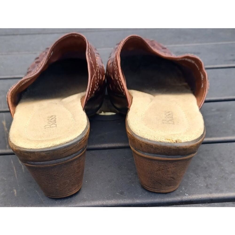 Bass Judy Brown Woven Leather Mule Clogs Women’s 8M Boho Cottagecore - Picture 5 of 11